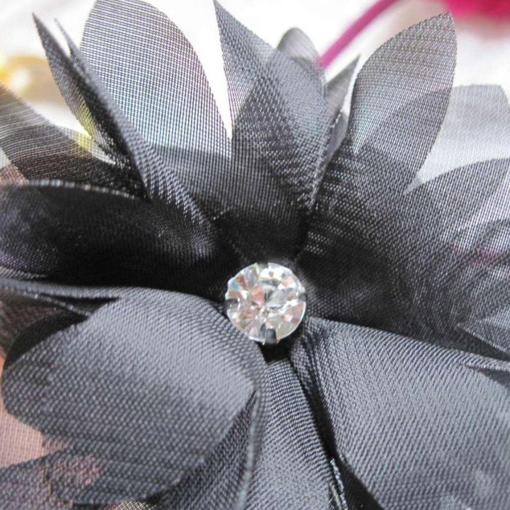 Goody Luxe Fashionow Layered Chiffon Flower Jewel Center Silky Fabric Headband